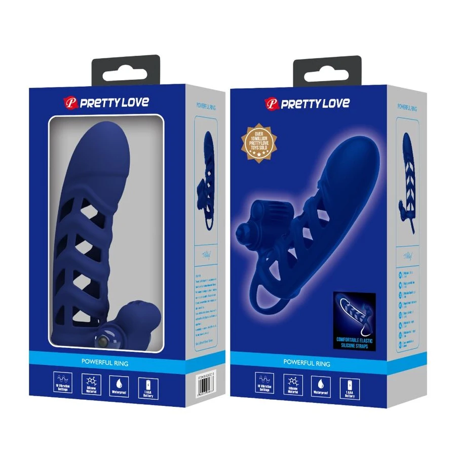PRETTY LOVE - ALTAF VIBRATORRING MIT SILIKONHÜLLE BLAU
